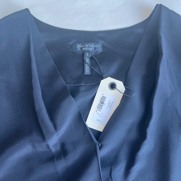 Rag & Bone Blaine Silk Chiffon Surplice V-neck Cocktail Holiday Sexy Blouse Top - Picture 11 of 12